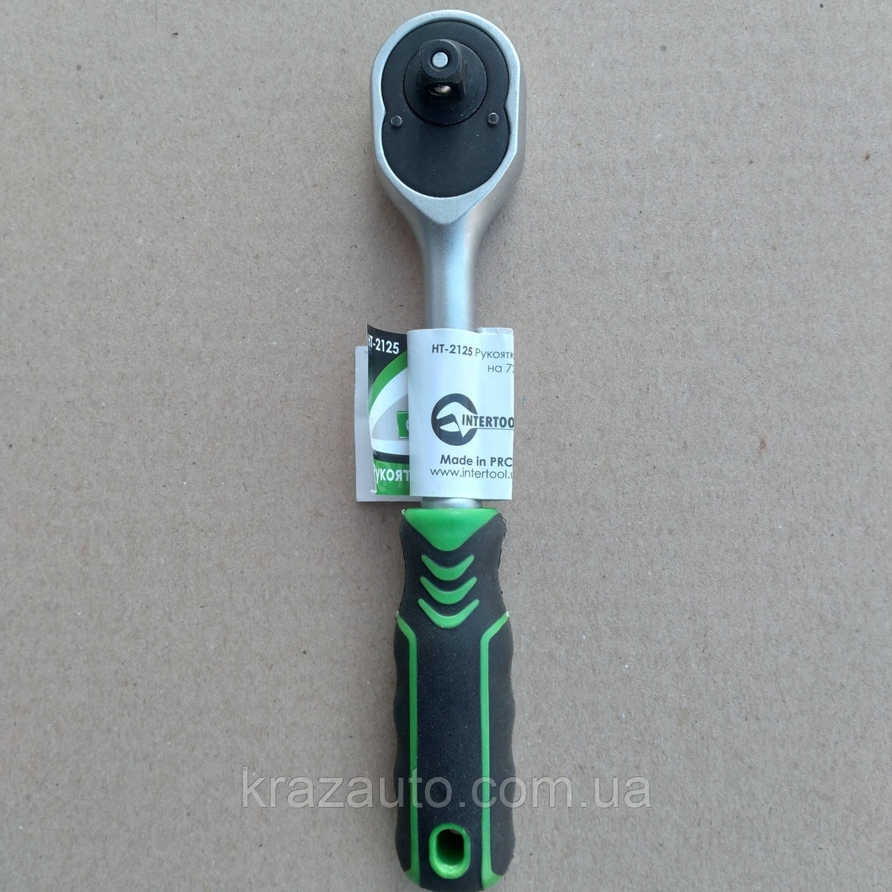 Ручка з храповим механізмом на 72 зуби 3/8", Cr-v. INTERTOOL HT-2125, фото 1