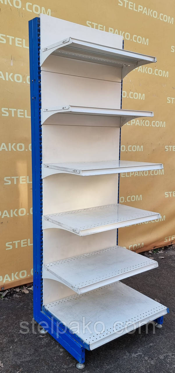 Торговий односторонній (пристінний) стелаж «Колумб» 200х65 см., кремовий, Б/у, фото 1