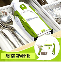 Багатофункціональна овочерізка з неіржавкої сталі мультислайсер SAFE SLICE MANDOLINE з контейнером (24), фото 3