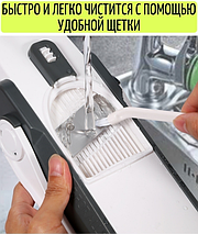 Багатофункціональна овочерізка з неіржавкої сталі мультислайсер SAFE SLICE MANDOLINE з контейнером (24), фото 5