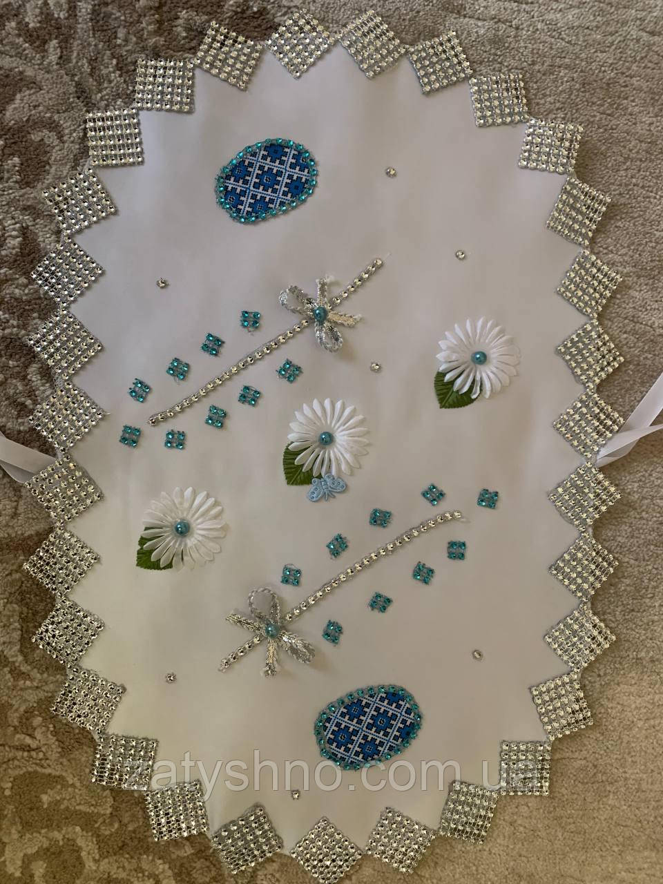 Корзина плетеная белая пасхальная с цветком - фото 8 - id-p31458992