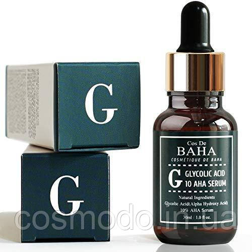 Гліколева сироватка для обличчя Cos De Baha 10% Glycolic Serum Gel Peel AHA