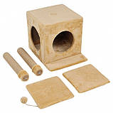 Кігтеточка Дряпка для кота Будиночок для кішок Ігровий комплекс з лежанкою для котів, фото 4