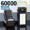 Портативний зовнішній акумулятор Bilintong 60000mAh Power Bank + Led ліхтарик Чорний, фото 4