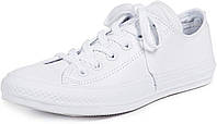 10 White Monochrome Converse Chuck Taylor All Star Низкий кожаный верх