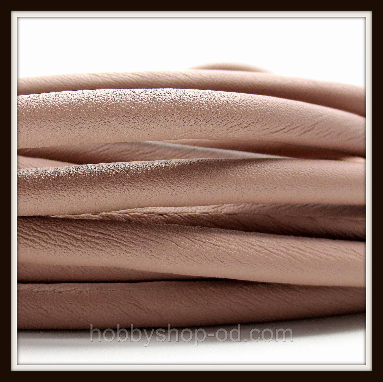 Шнур Regaliz (Регаліз) шкіряний д. 7 мм, колір капучино (20 см), фото 1