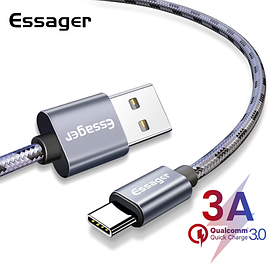 Зарядний кабель Tiger ESSAGER USB Type-C 3A 2метра