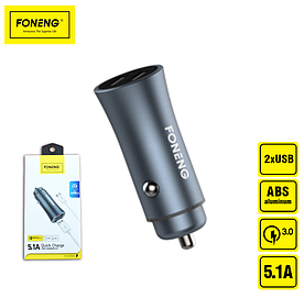 Автомобільний адаптер 2xUSB FONENG + кабель Type-C