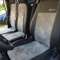 Авто чехлы для MERCEDES SPRINTER W901-905 1995-2006 еко кожа с алькантарой Pok-ter Exclusive 1+2 серый