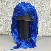 Перука пряме волосся, синя, Парик прямые волосы
