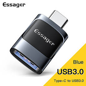 Адаптер Essager USB/ Type-C USB 3.0 A Blue