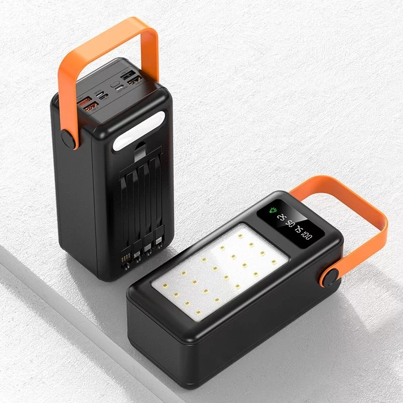 Універсальна мобільна батарея Power Bank Bilintong 60000mAh + Led ліхтарик Чорний
