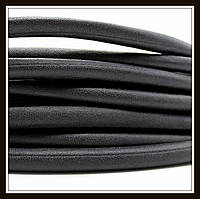 Шнур шкіряний діаметр 7 мм, колір чорний