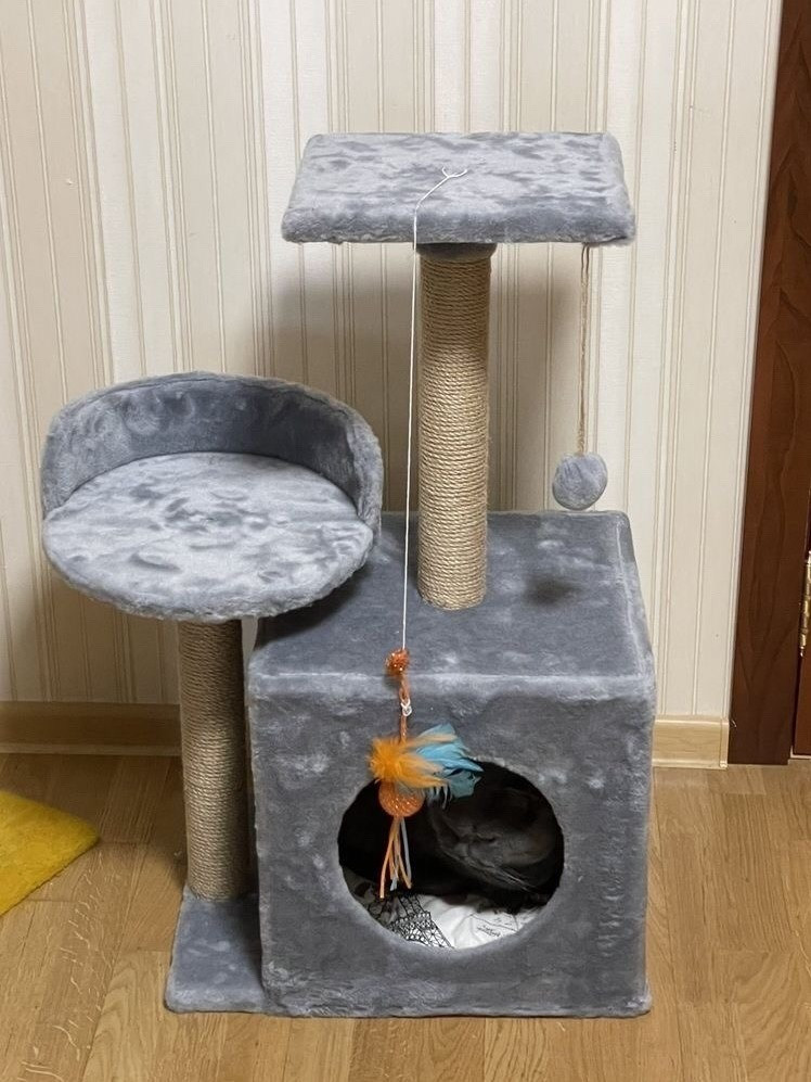 Кігтеточка-будиночок для кота, царапка, ігровий комплекс, дряпка для котів і кішок