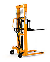 Штабелер гідравлічний VULKAN 1000кг/1,6м, довж. вил 1,1м,рег. ширина вил, колір - жовтий