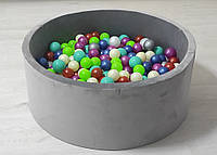 Сухий Басейн для дітей з кольоровими кульками в комплекті 192 кульки,басейн манеж, дитячий сухий басейн, сухі басейни з кульками