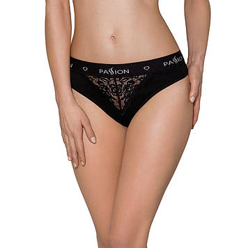 Трусики з широкою гумкою і мереживом Passion PS001 PANTIES black, size M  (AS)