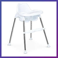 Дитячий стільчик для годування з регулюванням висоти сидіння Bambi M 4209 білий
