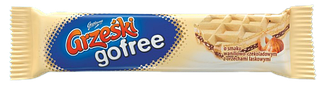 Батончик вафельний ванільно шоколадний з лісовими горіхами Grześki в упаковці 35 г*35 шт TM Goplana Польща