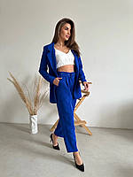 Жіночий костюм трійка піджак брюки в топ 42/44, 44/46 чорний , малина , синій , білий .