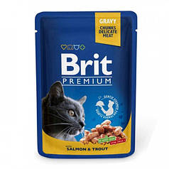 Вологий корм Brit Premium Cat Salmon & Trout (лосось+форель) 100 г