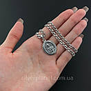 Срібна цепочка чоловіча і ладанка Богородиця і Ісус двостороння. Срібна іконкана ланцюжку 925, фото 3