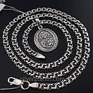 Срібна цепочка чоловіча і ладанка Богородиця і Ісус двостороння. Срібна іконкана ланцюжку 925, фото 8