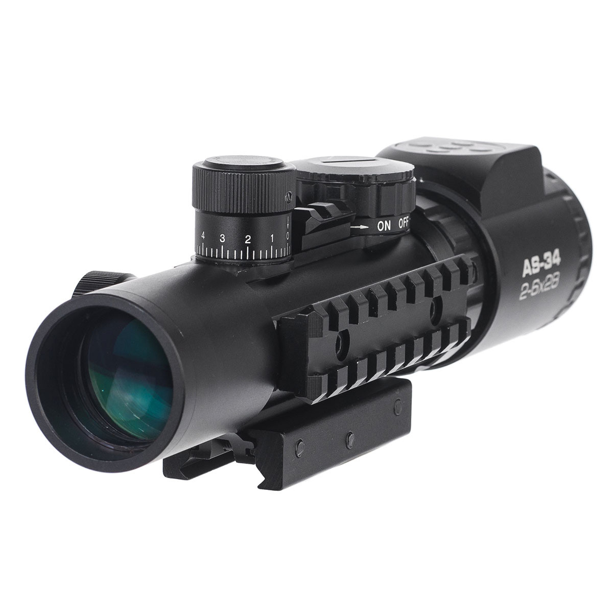 Оптичний приціл KONUS KONUSPRO AS-34 2-6x28 MIL-DOT IR (підсвітка сітки red/blue)