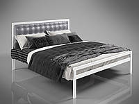 Кровать металлическая Герань двуспальная изголовье кожзаменитель 140*190 см (Tenero TM) 140х200