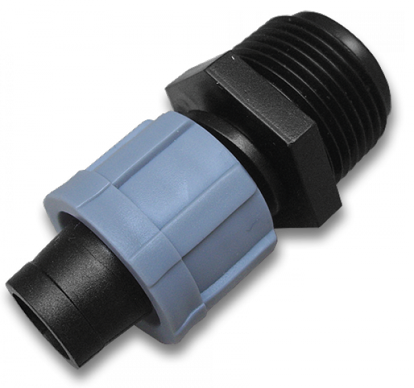 Адаптер для крапельної стрічки із зовнішньою різьбою 3/4, DSTA10-34L, фото 1