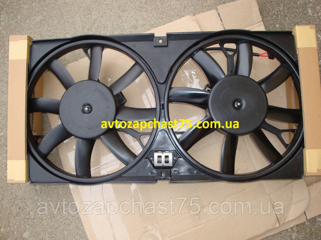 Електровентилятор радіатора ваз 2123, ніва-шевроле, 8 лопатей, подвійний, у зборі (Decaro, Словенія), фото 1