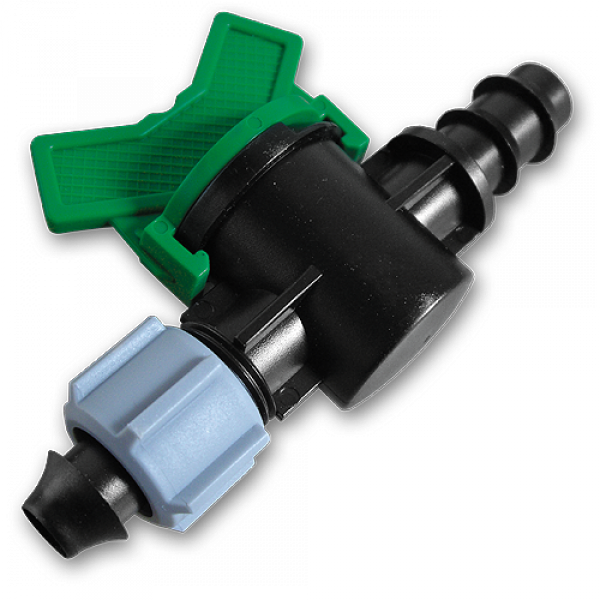 Старт-конектор з мінікраном, із затискною гайкою / штуцер для трубки 16мм, DSWZ14-16L, фото 1