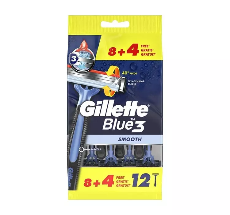 Набір одноразових станків для гоління Gillette Blue 3 Smooth Original (12 шт.) 015581