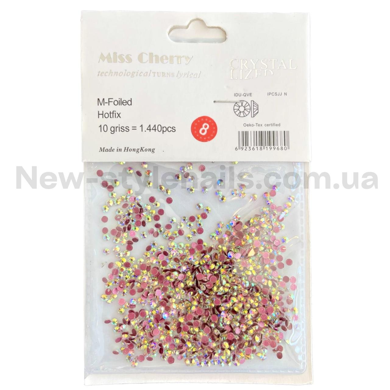 Стрази для декору нігтів рожевий хамелеон 1440 шт одного розміру №8