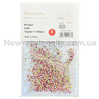 Стрази для декору нігтів рожевий хамелеон 1440 шт одного розміру №6