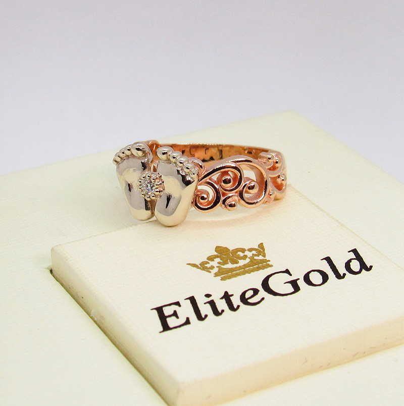 Кільце для мам від Elitegold П'яточки розмір 18,2 515910202770
