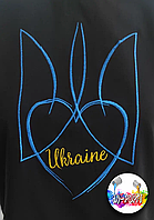 Женская футболка-вышиванка из хлопка, I love Ukraine, Украинская патриотическая вышиванка, Размер M