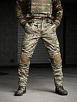 Мужские штаны тактические камуфляж для военнослужащих ЗСУ ВСУ с наколенниками армейские демисезонные