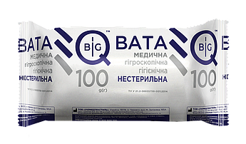 Вата медична гігієнічна нестерильна BigQ рулон, 100г