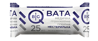 Вата медична гігієнічна нестерильна BigQ рулон, 25г