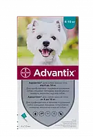 Капли на холке для собак Bayer Advantix (Адвантикс) от 4 до 10 кг 1 пипетка (от внешних паразитов)