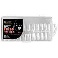 Типсы для наращивания ногтей BELEON False Nail Tips полуматовые квадратные 240 штук