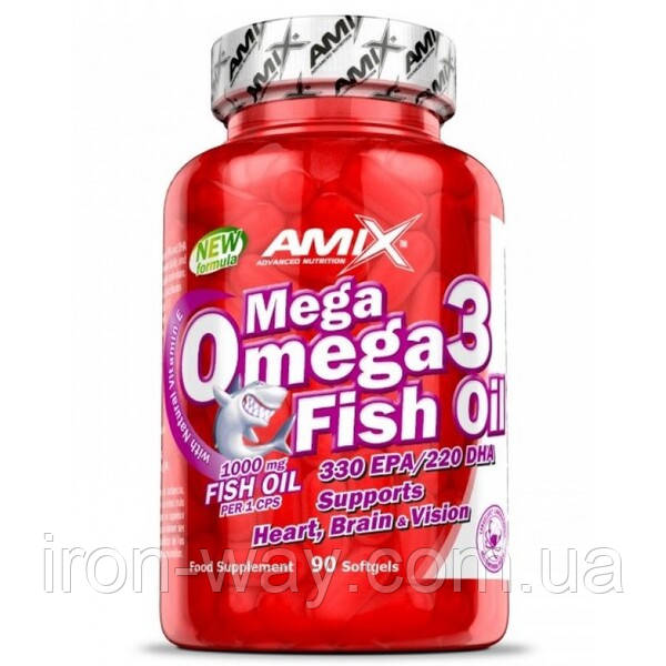 Жирні кислоти Омега-3 Amix Mega Omega 3 Fish Oil 1000mg ( 330mg/220mg ) 90 softgel