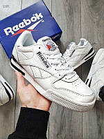 Белые мужские кроссовки Reebok Classic, кожаные мужские кроссовки Reebok, белые кроссовки мужские Рибок