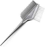 Пензель для фарбування з гребінцем сіра біла ворса