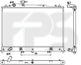 Радіатор охолодження двигуна Mazda (NRF) FP 44 A1383