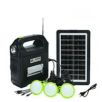 Аккумуляторная солнечная станция фонарь Bluetooth радио Power Bank Solar Light DT-9026B