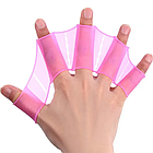 Силіконові ласти на руки S, Рожевий / Водні рукавички для плавання / Перепончасті плавці на пальці, фото 2