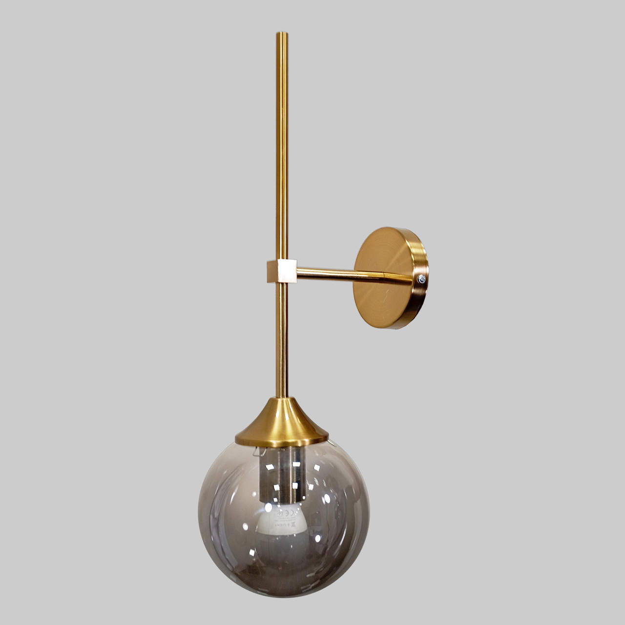 Золоте сучасне бра на 1 лампу "Bulb" (52-LW9521-1 GD+BK)