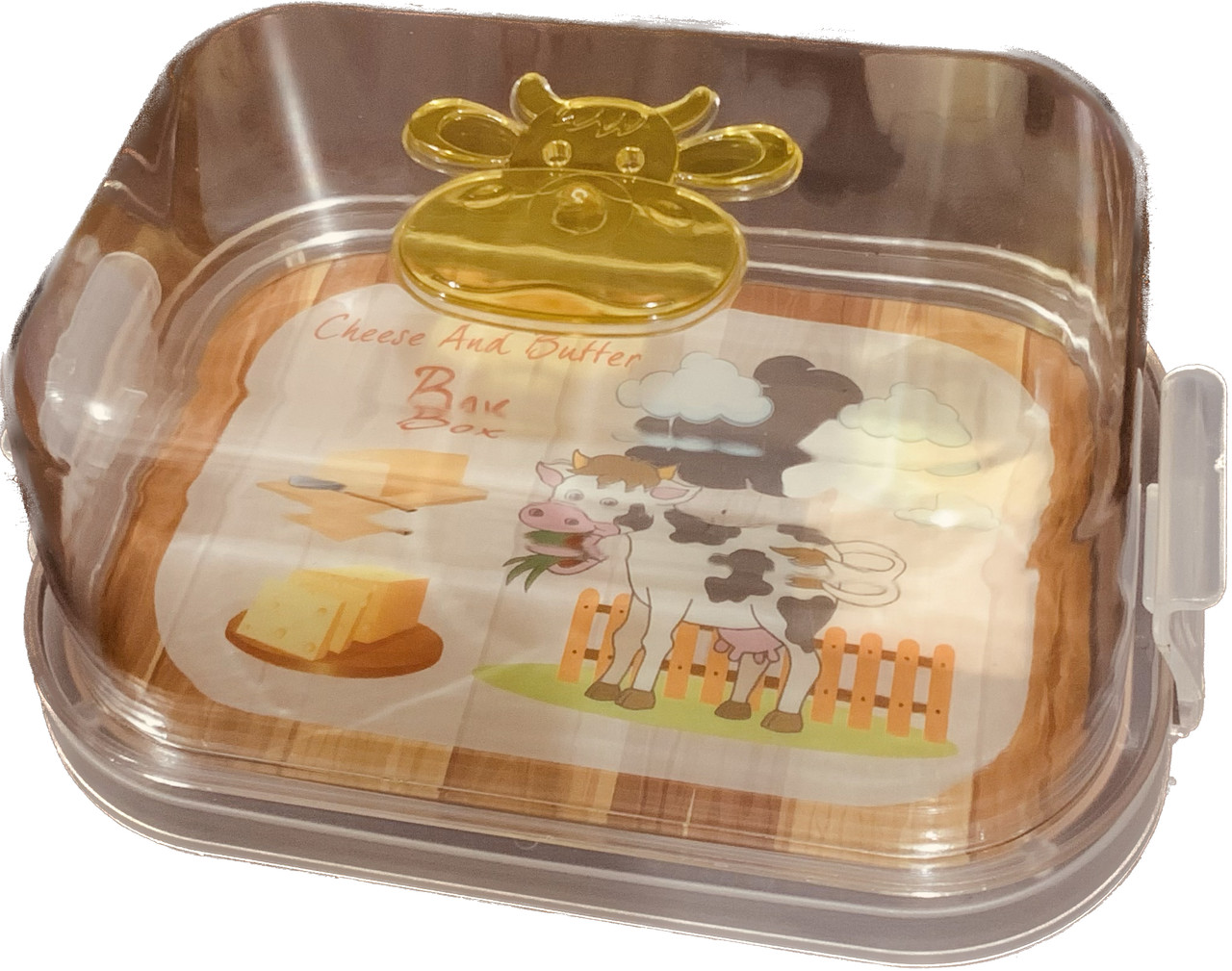 Маслянка пластикова з затискачами корівка, фото 1